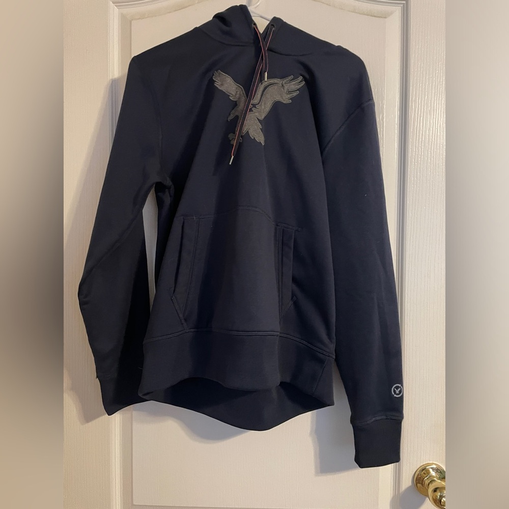 American Eagle Outfitters Navy Eagle Logo Hoodie Size Medium Men’s Pockets Comfy